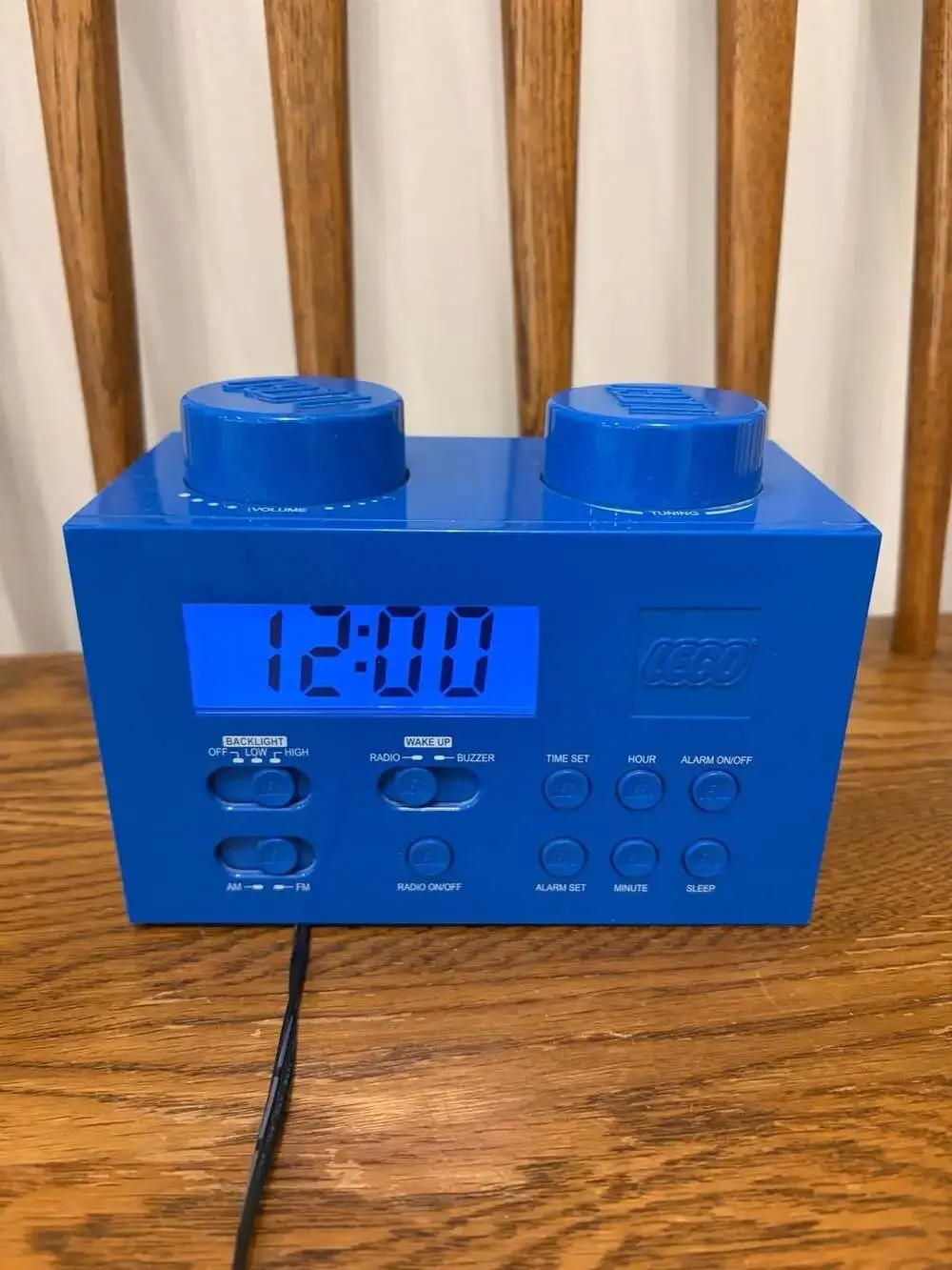 LEGO Portable Clock Radio Model LG11007 Blue Brick